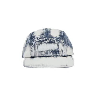 Pre-owned Supreme Bleached Chino Camp Cap 'navy' In Blue