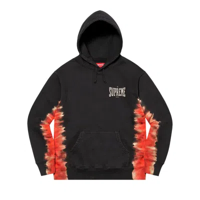 Pre-owned Supreme Bleached Hooded Sweatshirt 'black'