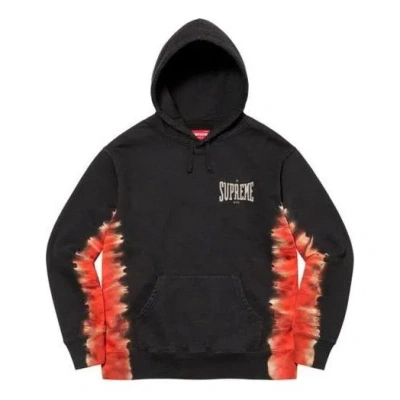 Supreme Bleached Hooded Sweatshirt 'black Orange' In Blue
