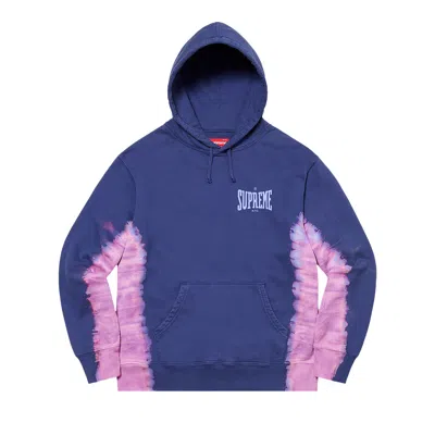 Pre-owned Supreme Bleached Hooded Sweatshirt 'dark Royal' In Blue