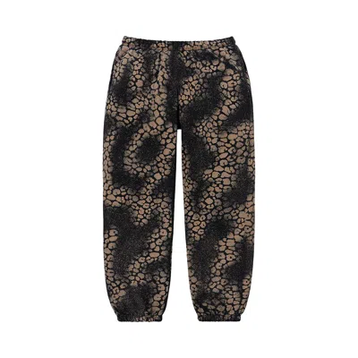 Pre-owned Supreme Bleached Leopard Sweatpant 'black'