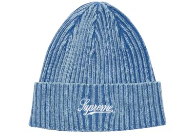 Pre-owned Supreme Bleached Rib Beanie In Navy Blue