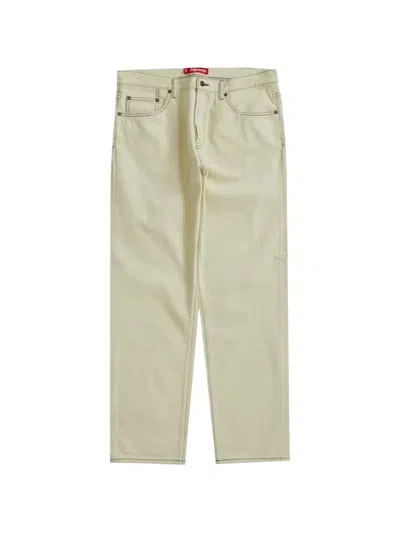 Supreme Bleached Straight-leg Jeans In Green