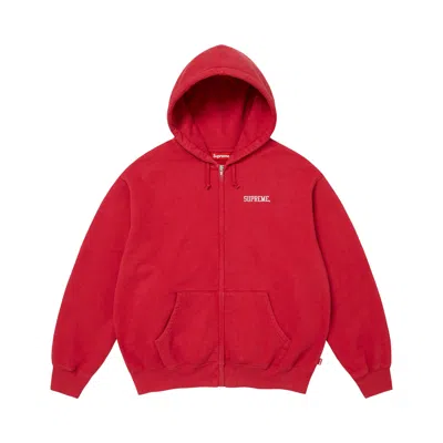 Pre-owned Supreme Blessed Appliqué Zip Up Hooded Sweatshirt 'red' | Men's Size Xl
