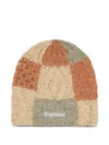 Supreme Block Knit Beanie In Brown