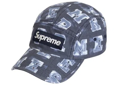 Pre-owned Supreme Blocks Camp Cap In Navy Blue