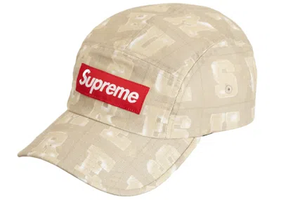 Pre-owned Supreme Blocks Camp Cap In Tan In Brown