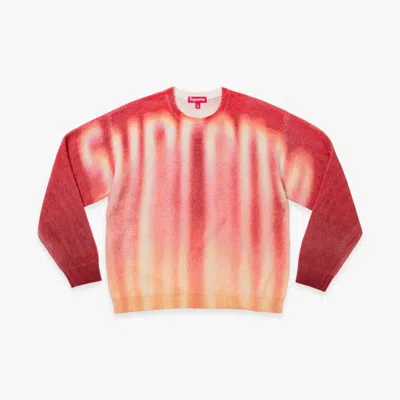 Pre-owned Supreme Blurred Logo Sweatshirt - Red