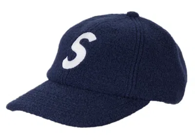 Pre-owned Supreme Boiled Wool S Logo 6panel In Navy Blue