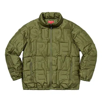 Supreme Bonded Logo Puffy Jacket 'olive Green'