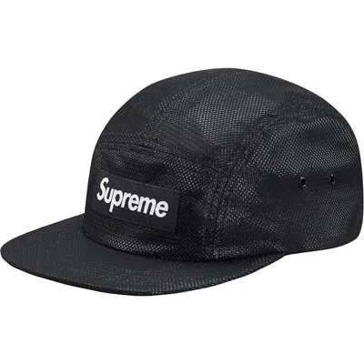 Pre-owned Supreme Bonded Mesh Camp Cap In Black