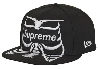 Pre-owned Supreme Bones Box Logo New Era 59fifty Cap In Black