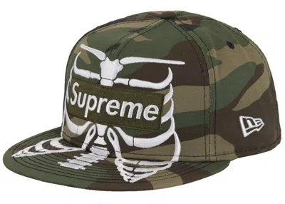 Pre-owned Supreme Bones Box Logo New Era 59fifty Cap In Camo