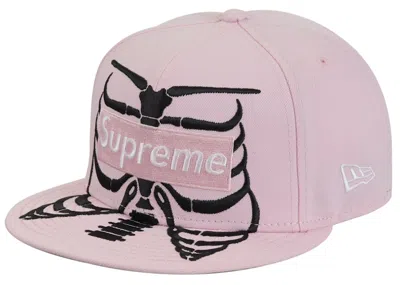 Pre-owned Supreme Bones Box Logo New Era 59fifty Cap In Pink