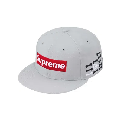 Pre-owned Supreme Bones Box Logo New Era 'grey' | Men's Size 8 In Gray
