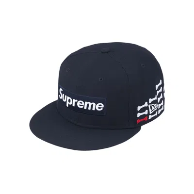 Pre-owned Supreme Bones Box Logo New Era 'navy' | Blue | Men's Size 8