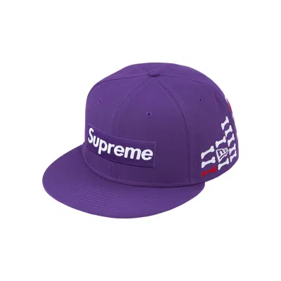 Pre-owned Supreme Bones Box Logo New Era 'purple' | Men's Size 8