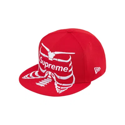 Pre-owned Supreme Bones Box Logo New Era 'red' | Men's Size 7.25