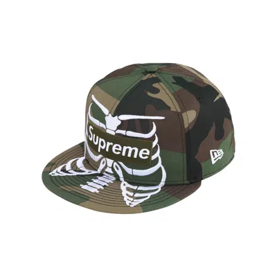 Pre-owned Supreme Bones Box Logo New Era 'woodland Camo' | Multi-color | Men's Size 8