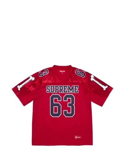 Supreme Bones Graphic-print Football Jersey T-shirt In Red
