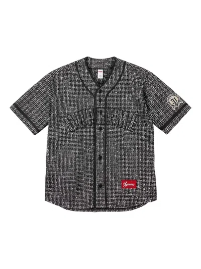 Supreme Boucle Baseball Jersey In Black