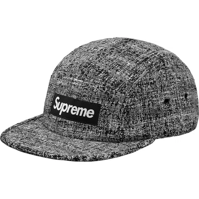 Pre-owned Supreme Boucle Camp (ss18) Cap In Black