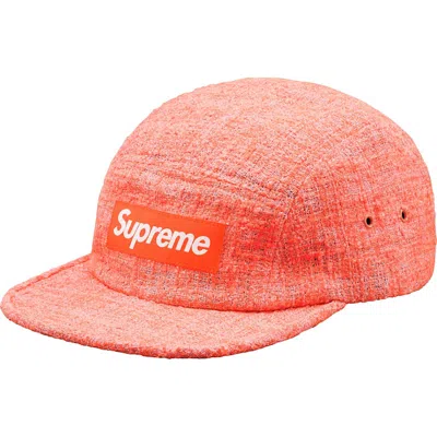 Pre-owned Supreme Boucle Camp (ss18) Cap In Pink