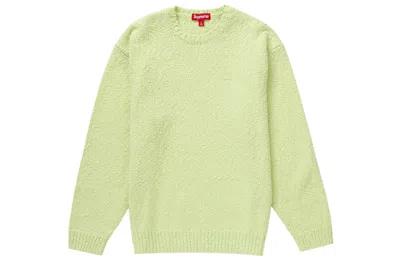 Pre-owned Supreme Bouclé Small Box Sweater Bright Lime