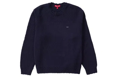 Pre-owned Supreme Bouclé Small Box Sweater Navy