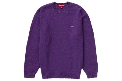 Pre-owned Supreme Bouclé Small Box Sweater Purple