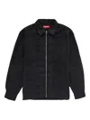 Supreme Bouclé Zip-up Shirt In Black