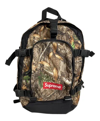Pre-owned Supreme Box Logo Backpack Khaki In Green