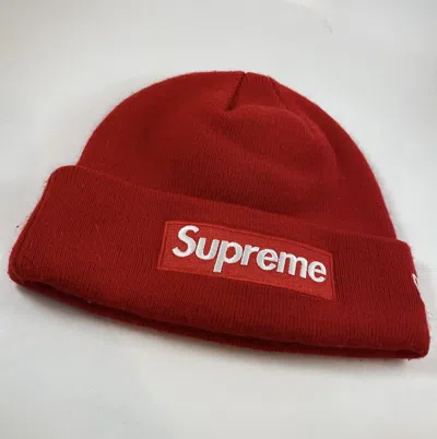 Pre-owned Supreme Box Logo Beanie Red Fw18