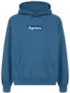 Supreme Box Logo Cotton Hoodie In Blue