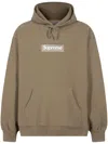Supreme Box Logo Cotton Hoodie In Neutrals