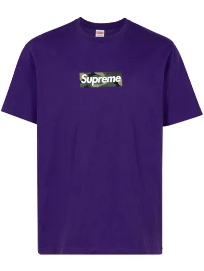 Supreme Box Logo Cotton T-shirt In Violett