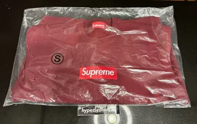 Pre-owned Supreme Box Logo Crewneck Fw22 Authentic Cardinal Size Small Ds. Fast Ship In Red