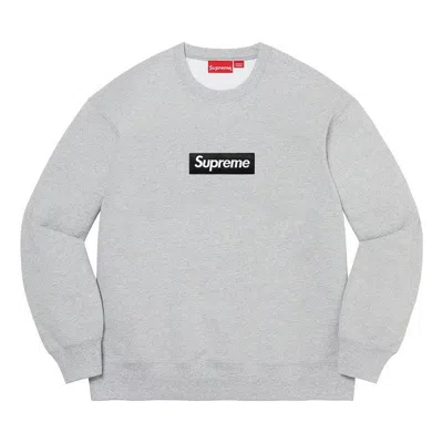 Supreme Box Logo Crewneck 'grey Black White' In Gray