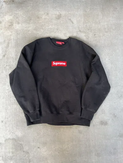 Pre-owned Supreme Box Logo Crewneck Sweatshirt Black Fw22