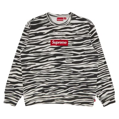 Pre-owned Supreme Box Logo Crewneck 'zebra' In Multi-color