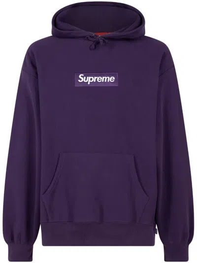 Supreme Box Logo "fw 23" Cotton Hoodie In Purple