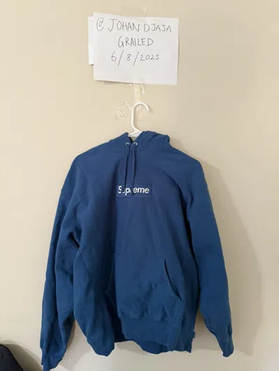 Pre-owned Supreme Box Logo Hooded Sweatshirt (fw23) In Blue