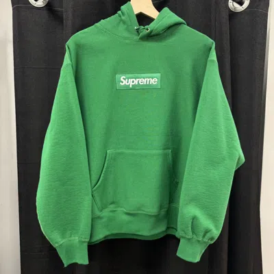 Pre-owned Supreme Box Logo Hooded Sweatshirt Green