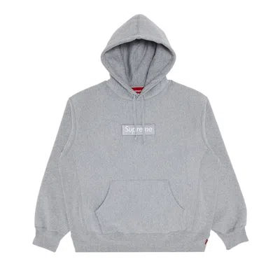 Pre-owned Supreme Box Logo Hooded Sweatshirt 'heather Grey' In Gray