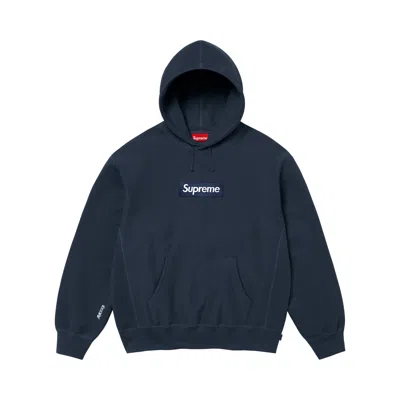Pre-owned Supreme Box Logo Hooded Sweatshirt 'navy' | Blue | Men's Size L