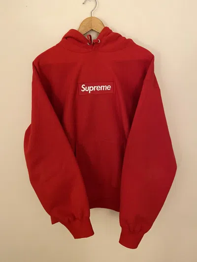 Pre-owned Supreme Box Logo Hooded Sweatshirt In Red