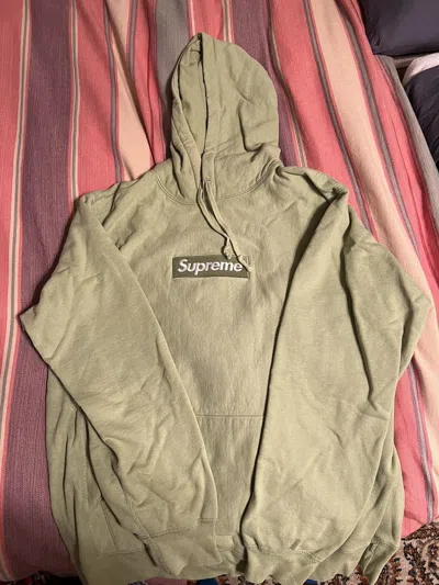 Pre-owned Supreme Box Logo Hooded Sweatshirt Sage