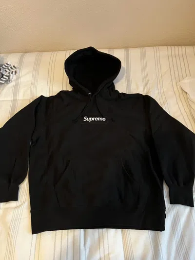 Pre-owned Supreme Box Logo Hoodie Fw21 Black Medium