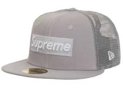 Pre-owned Supreme Box Logo Mesh Back New Era Cap Ss24 In Gray