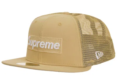 Pre-owned Supreme Box Logo Mesh Back New Era Cap Ss24 In Light Gold